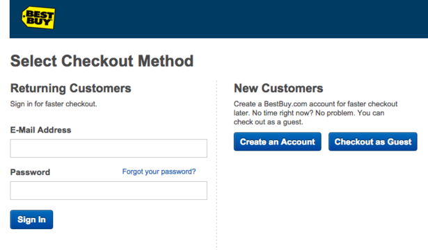 Offer guest checkout functionality