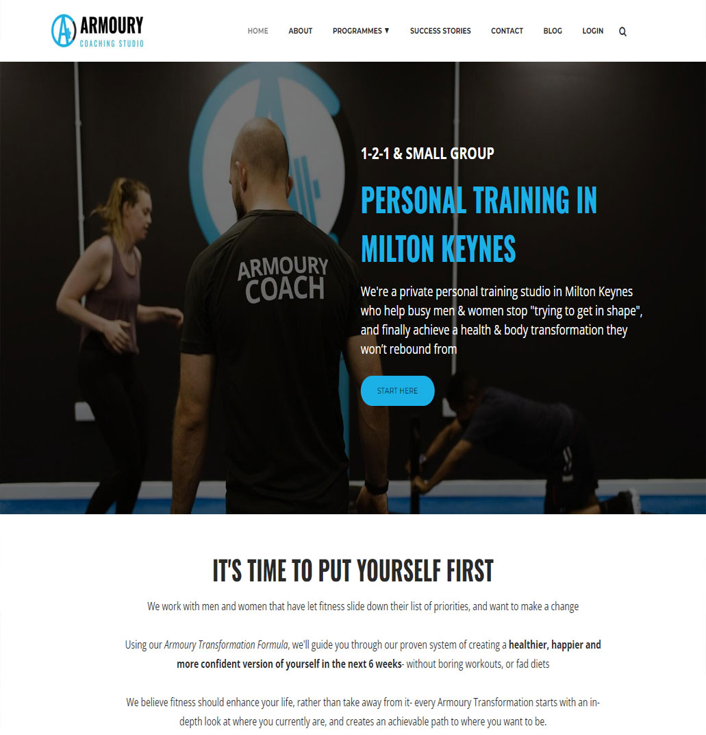 Personal Trainer Website Design