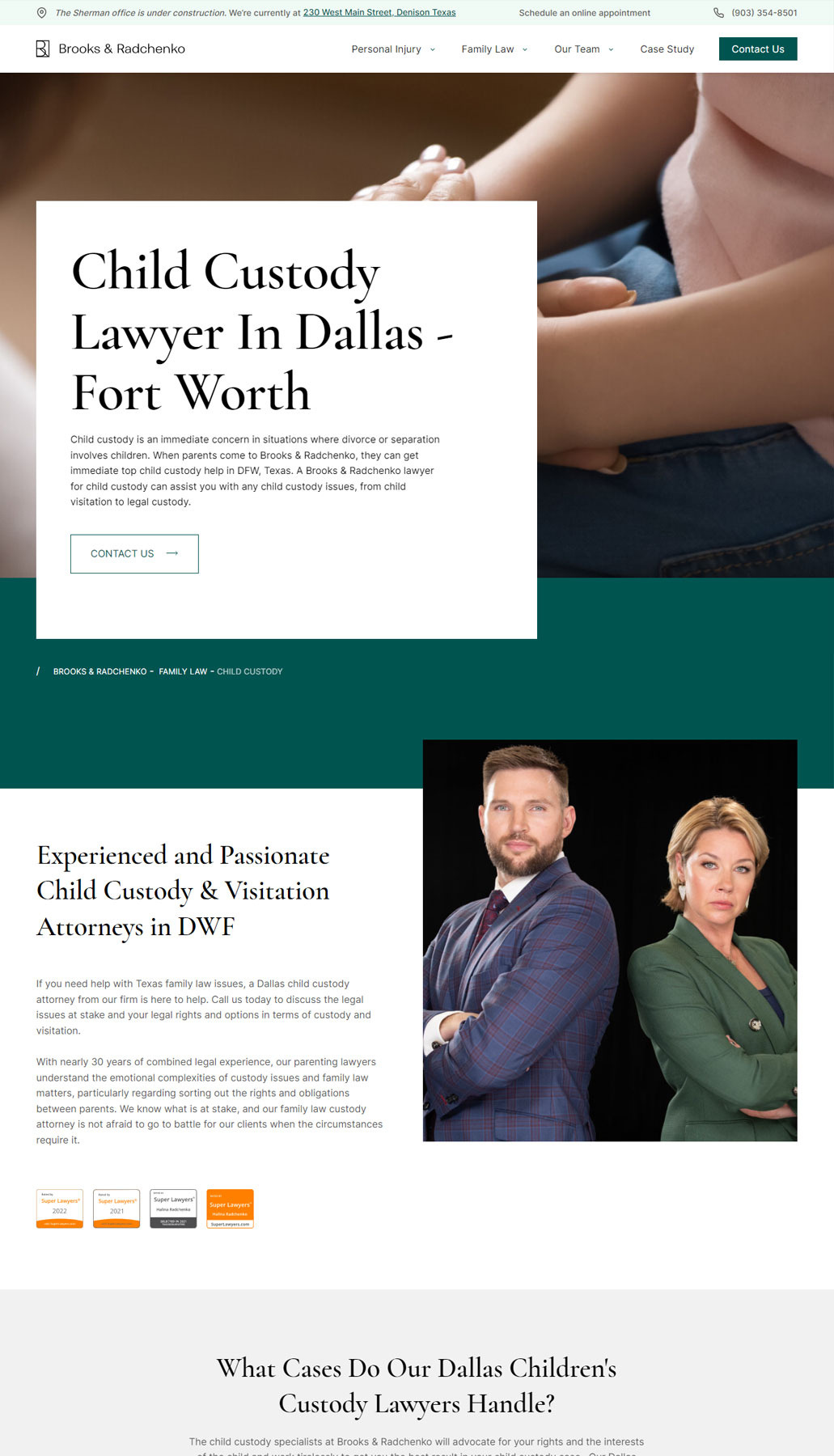 Child Custody Lawyers' Website Design