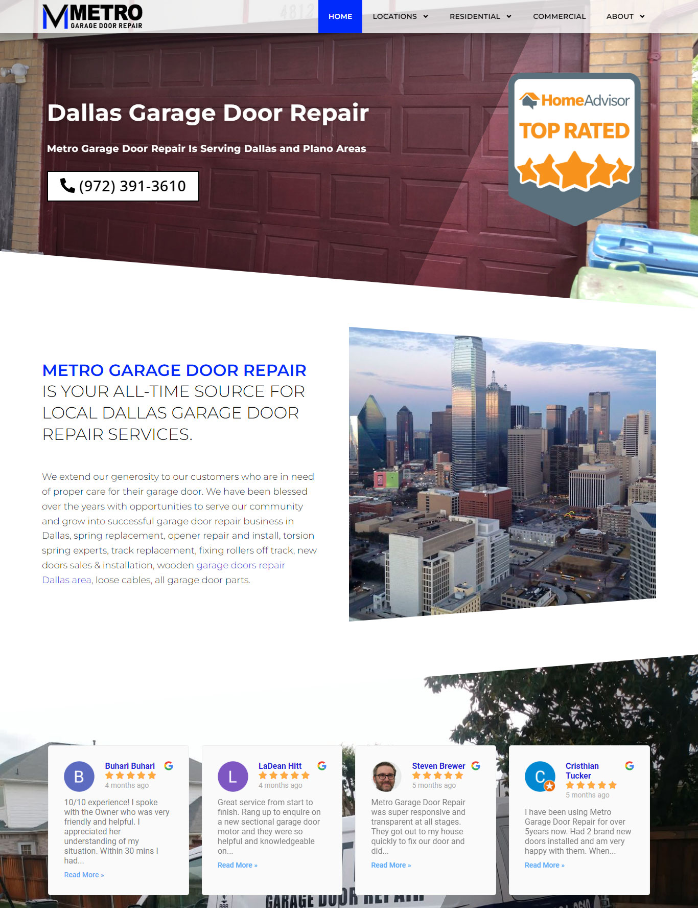 Garage Door Repair Website Design