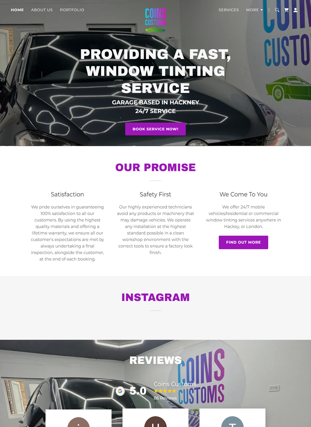 Window Tinting Website Design