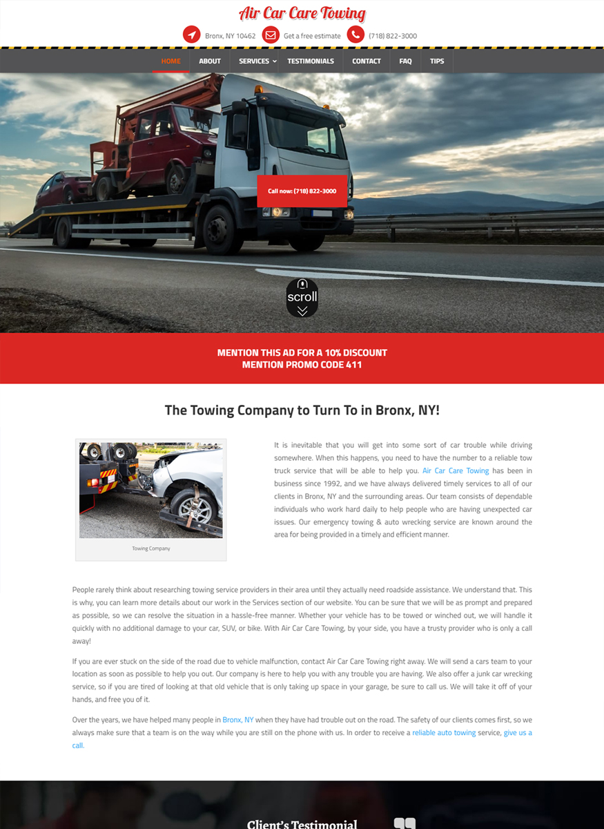 Towing Website Design