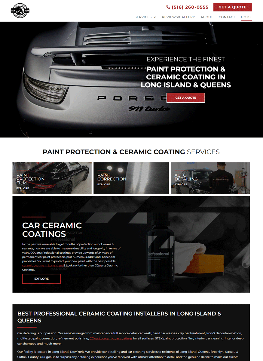 Car Detailing Website Design
