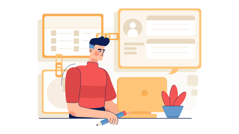 a man building a website design project a man building a website design project