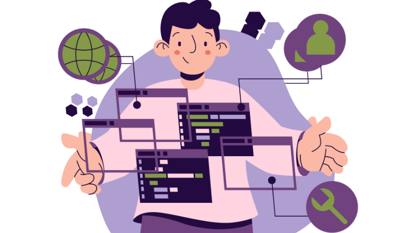 a man implementing dark mode web designs in different websites a man implementing dark mode web designs in different websites