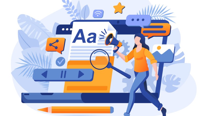 a woman advertising a professional website design a woman advertising a professional website design