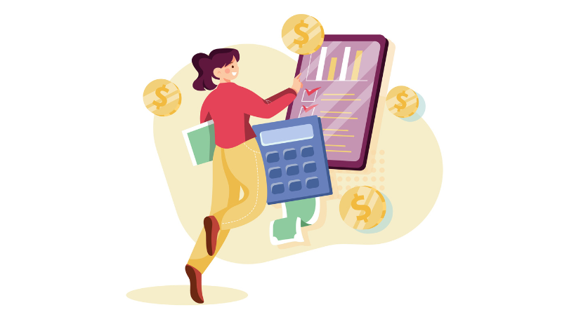 a woman checking a custom website design cost a woman checking a custom website design cost