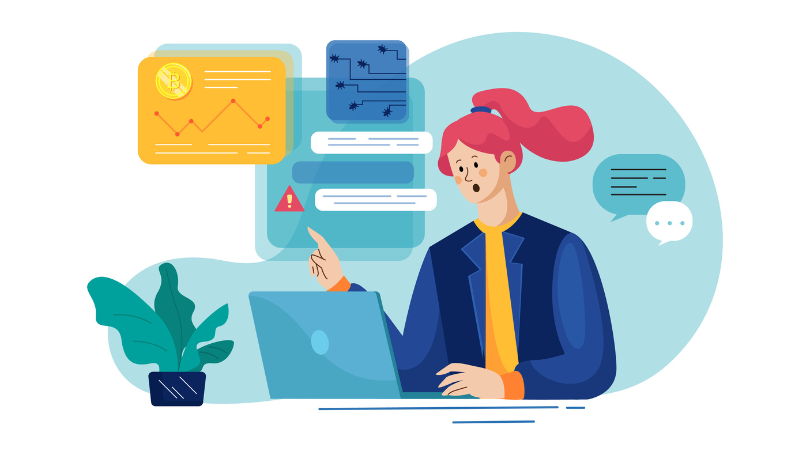 a woman checking website on her computer a woman checking website on her computer