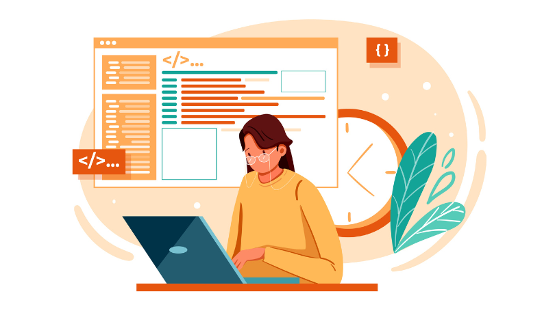 web developer building and analyzing website design web developer building and analyzing website design