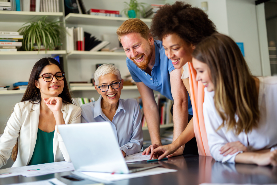 a team checking on a content plan a team checking on a content plan