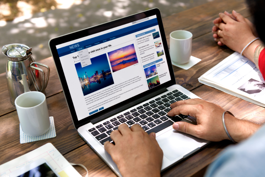 a man checking a content creation guide a man checking a content creation guide