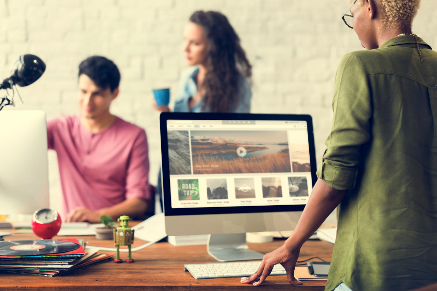 a developer checking on a best website design in dallas a developer checking on a best website design in dallas