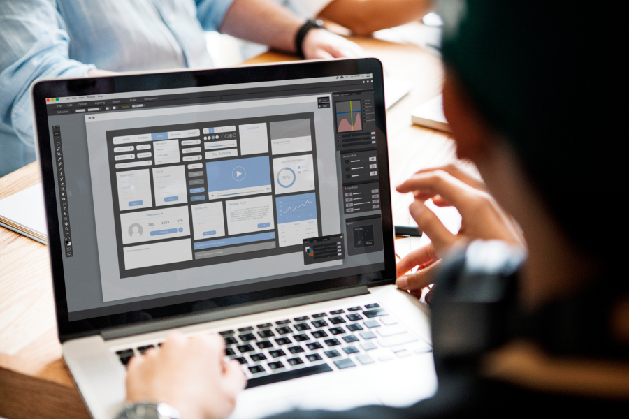 a person working on a website design a person working on a website design
